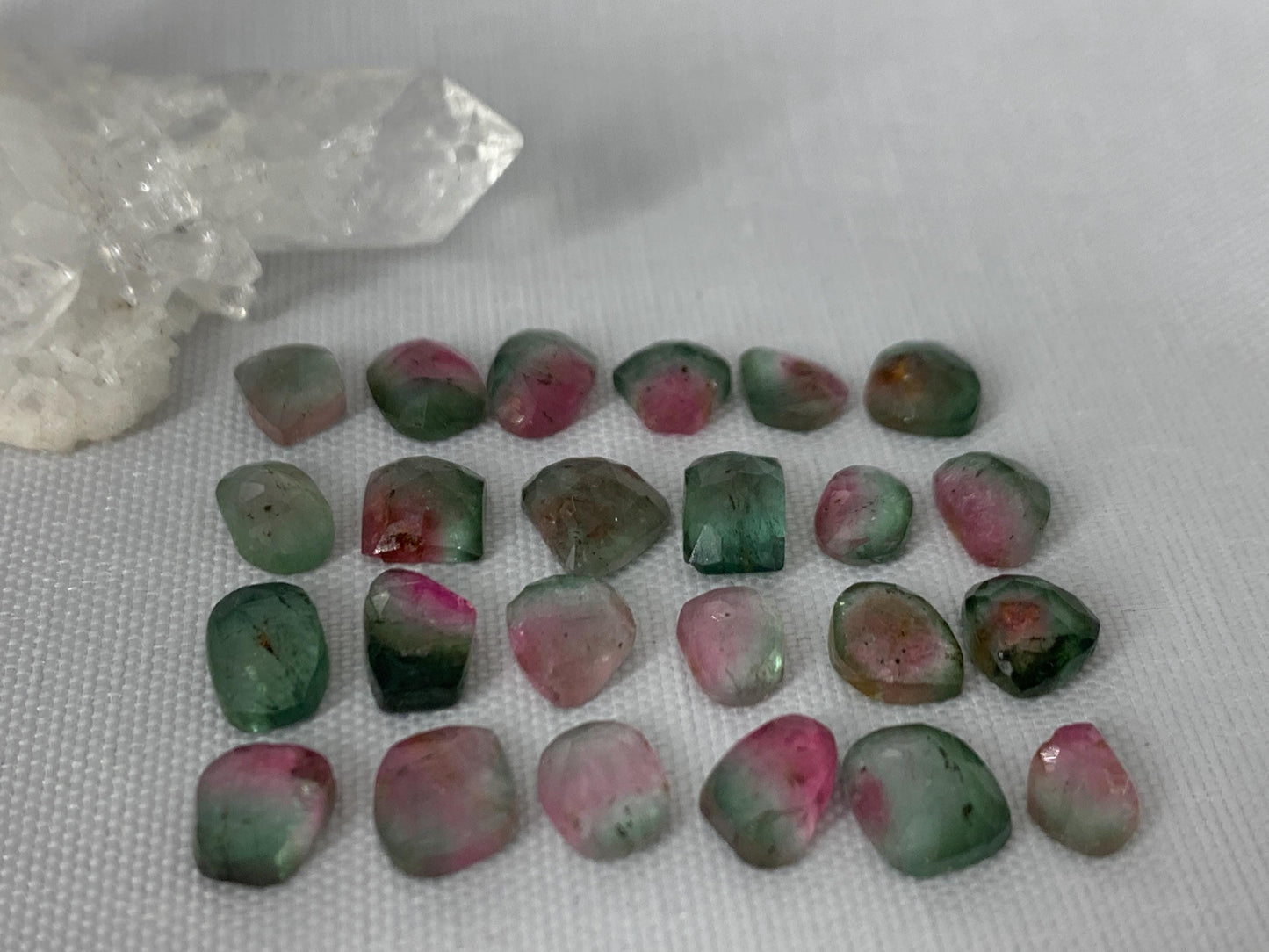Discounted Faceted Watermelon Tourmaline 5-7mm long cabochon- Second Quality cabochons
