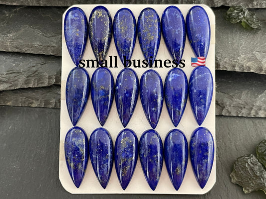 Lapis Lazuli pear 10x25mm cabochon - Calibrated Cabochons