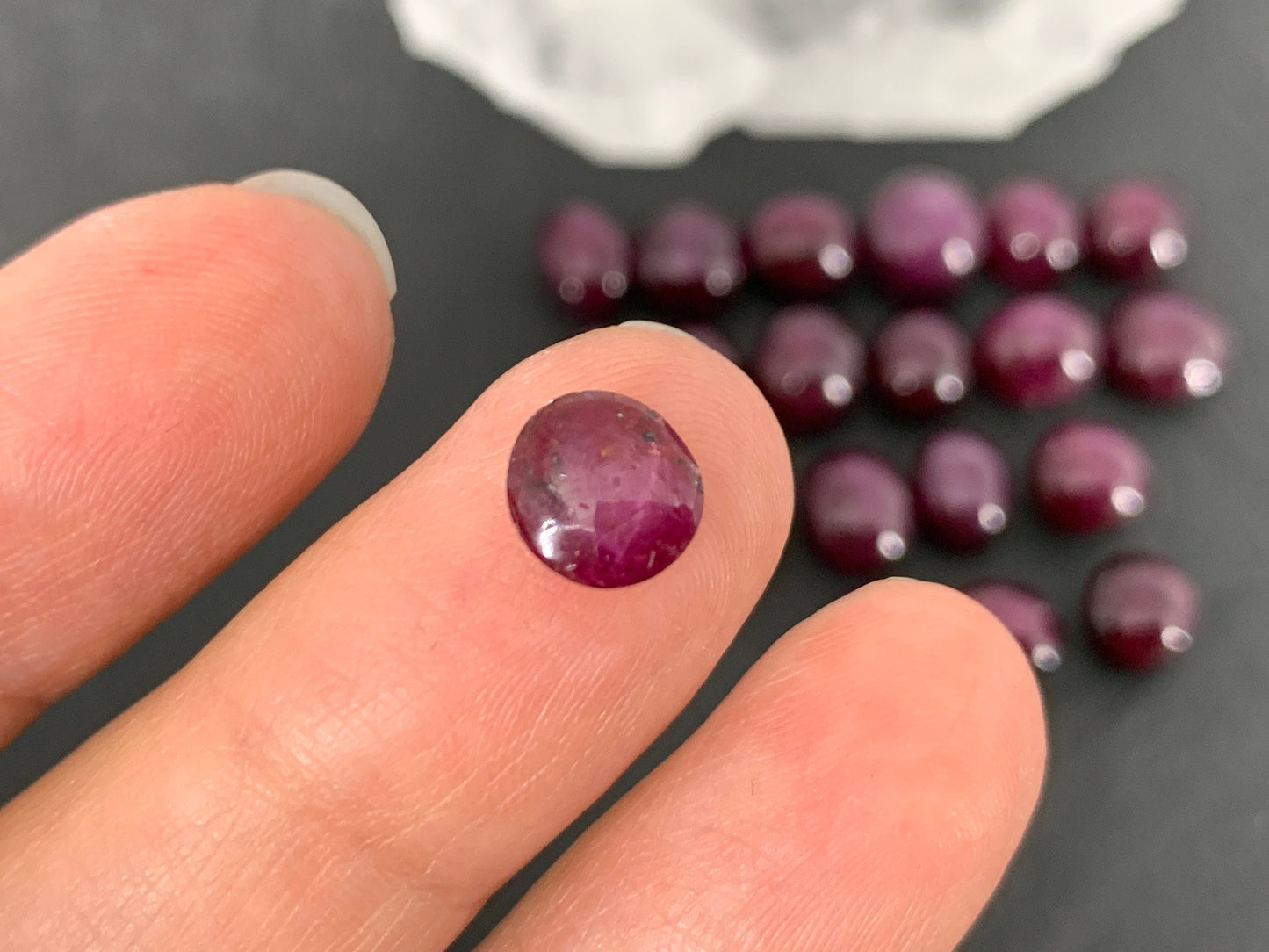 Ruby 7-8mm long cabochon