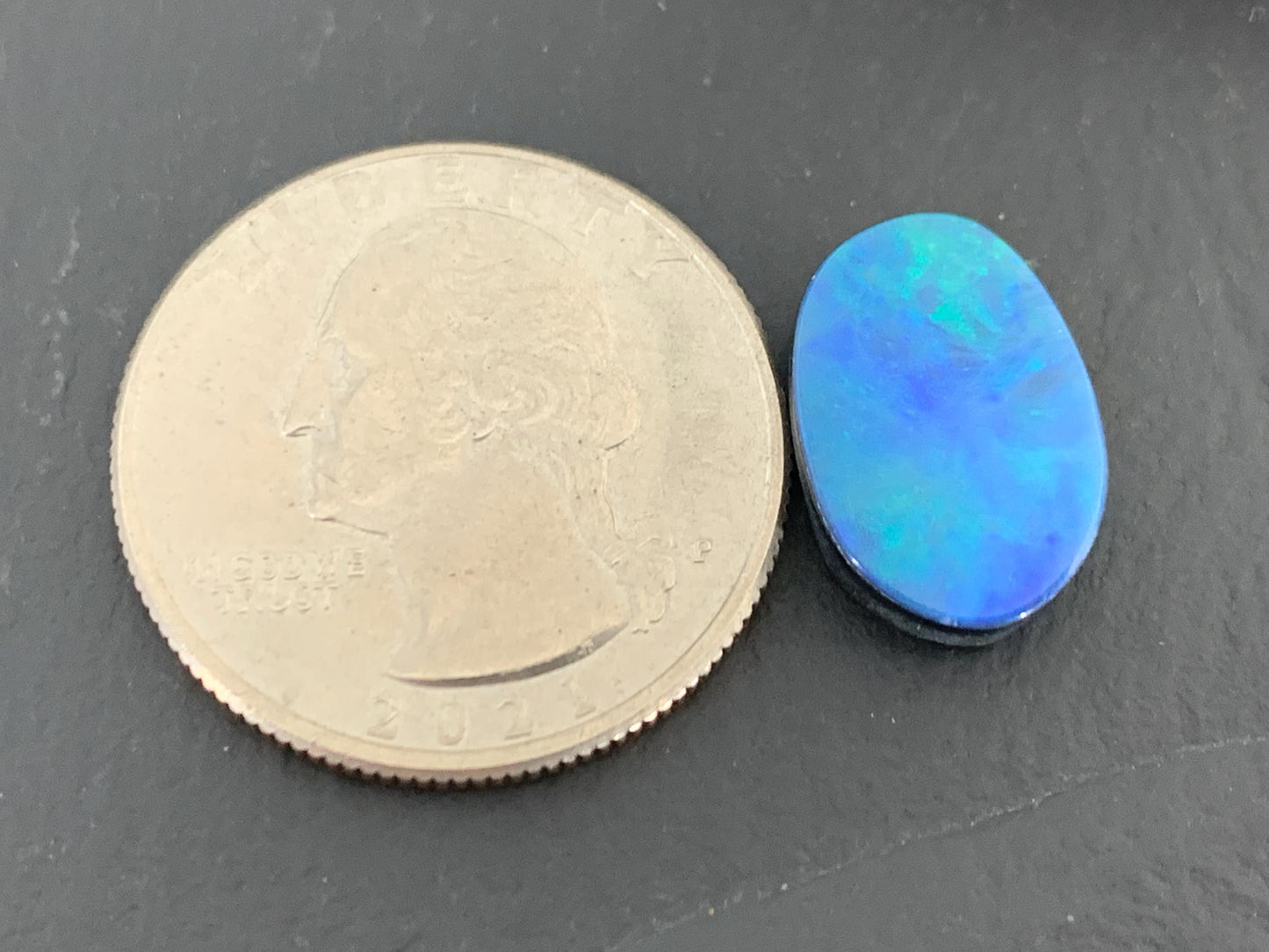 Australian Opal doublet 11x15x4mm cabochon