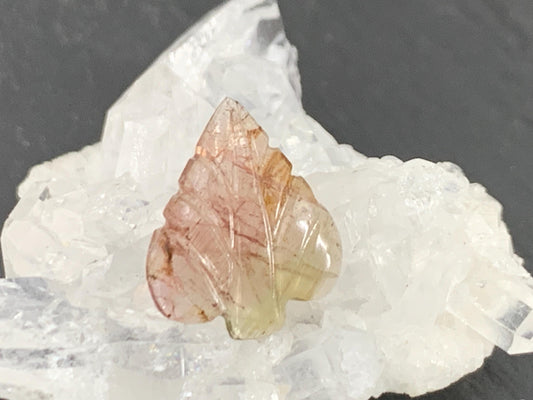 Carved Tourmaline 12x14x2mm cabochon