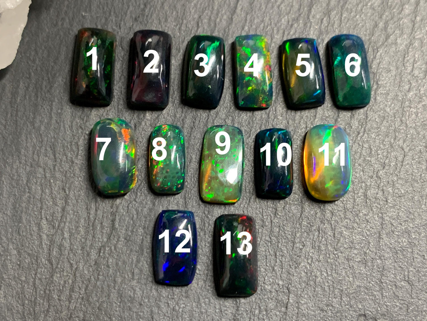Natural Ethiopian Black Opal 11-12mm long cabochon/ Select your cabochon