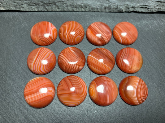 Red Agate round 20mm cabochon - Calibrated cabochons