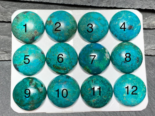 Chrysocolla round 18mm cabochon - Calibrated cabochons