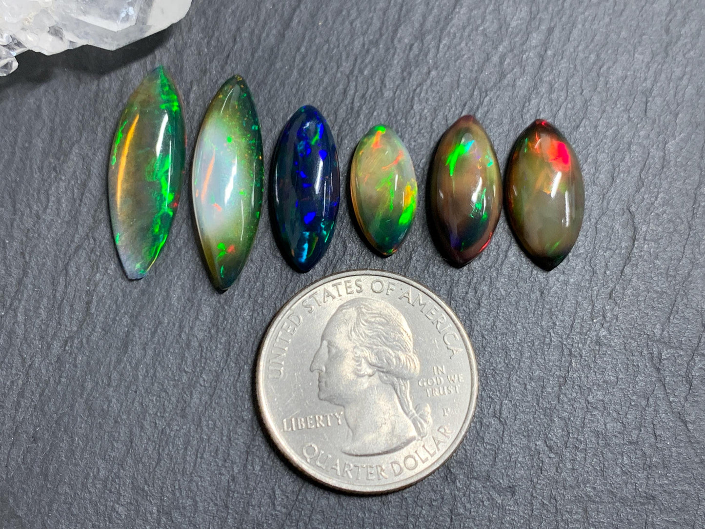 Natural Ethiopian Black Opal 15-24mm long cabochon/ Select your cabochon