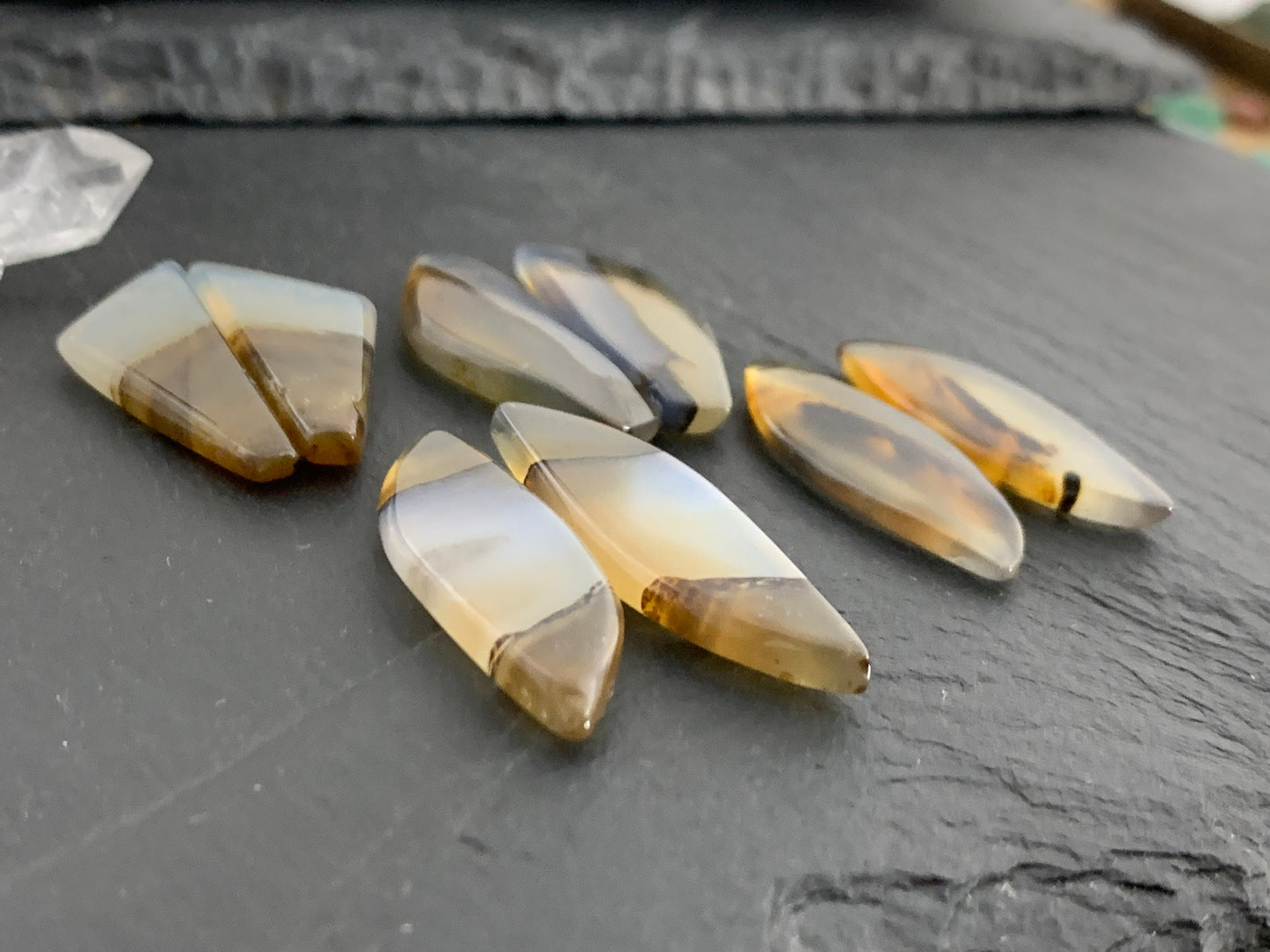 Montana Agate cabochon pair