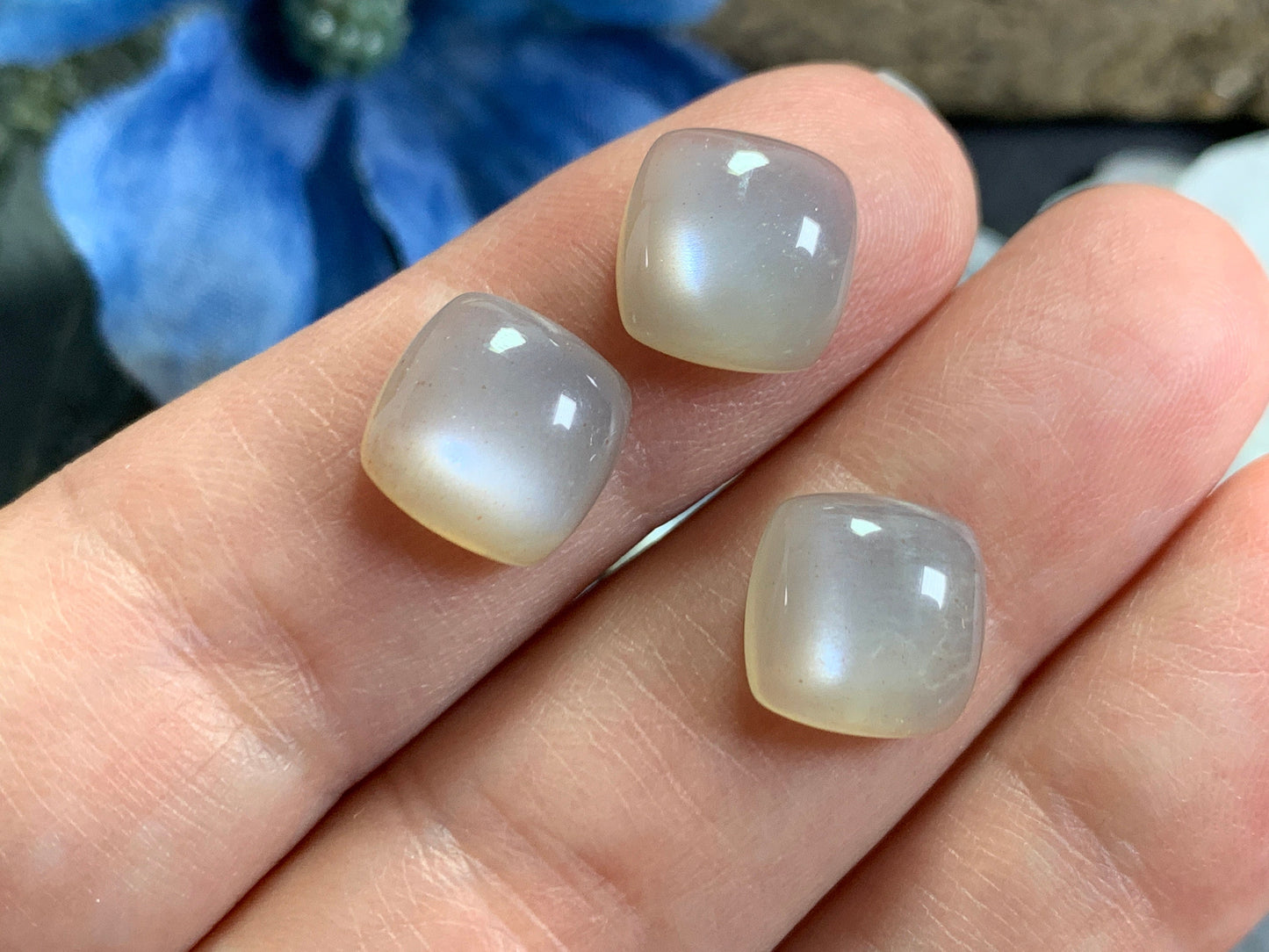 Goldsand Sunstone square cushion 10mm cabochon - Calibrated cabochons