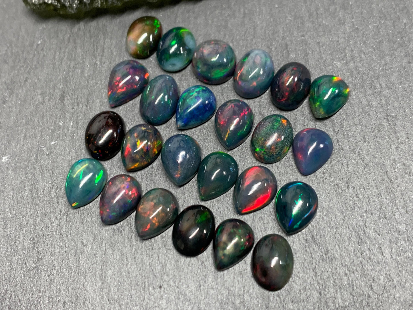 Black Ethiopian Opal 6x8mm cabochon
