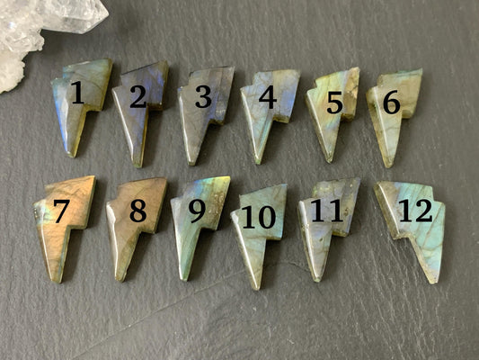 Labradorite lightning bolt 12x19mm cabochon