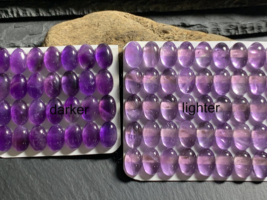 Amethyst oval 8x12mm cabochon - Calibrated cabochons