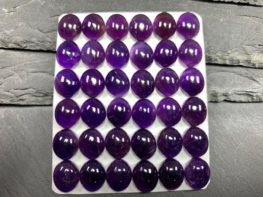 Amethyst Oval 10x12mm cabochon - Calibrated cabochons