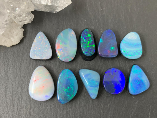 Australian Opal doublet 9-12mm long cabochon