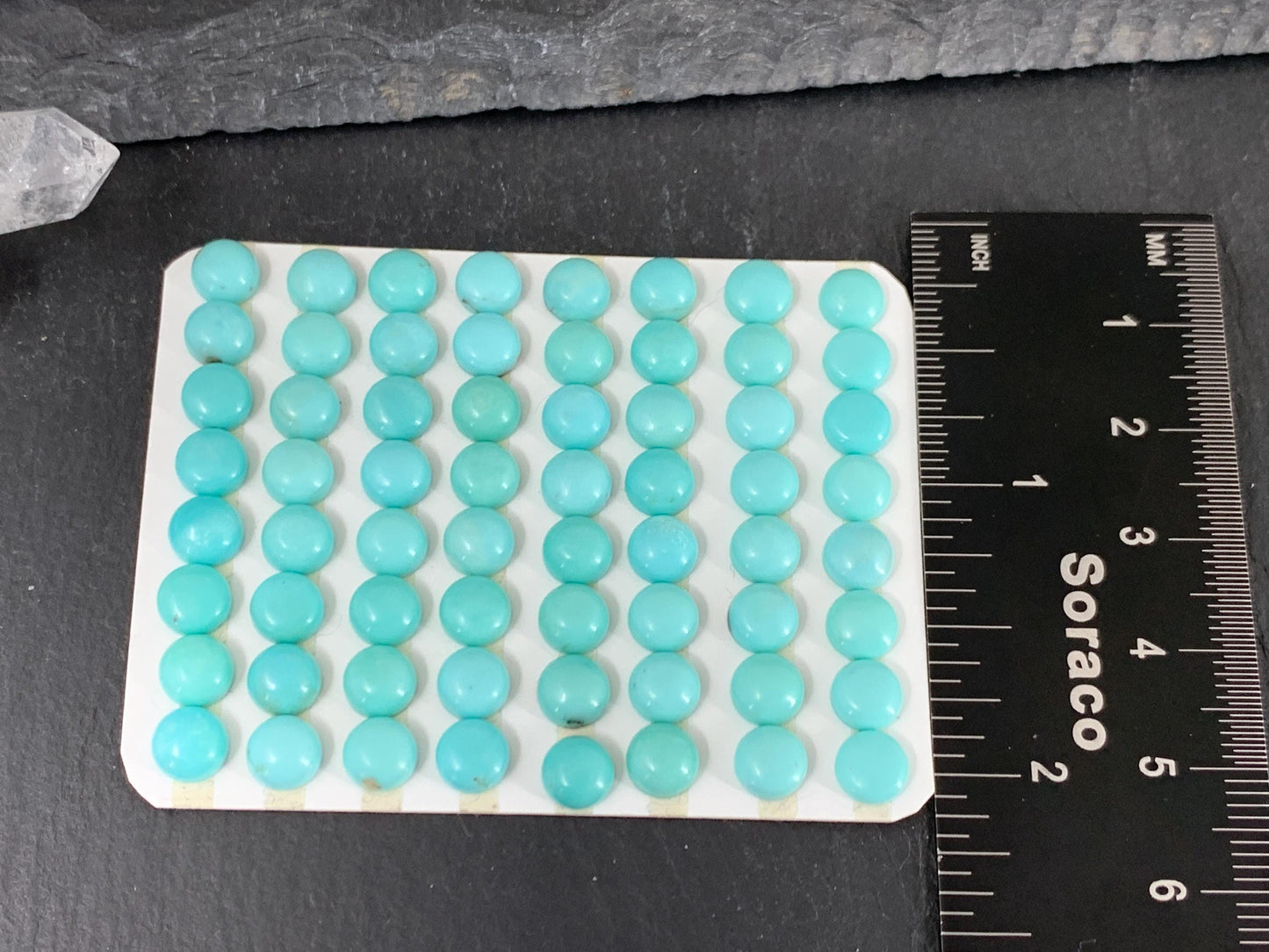 Turquoise round 6mm cabochon - Calibrated cabochons