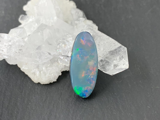 Australian Opal doublet 8x18x4mm cabochon - oval