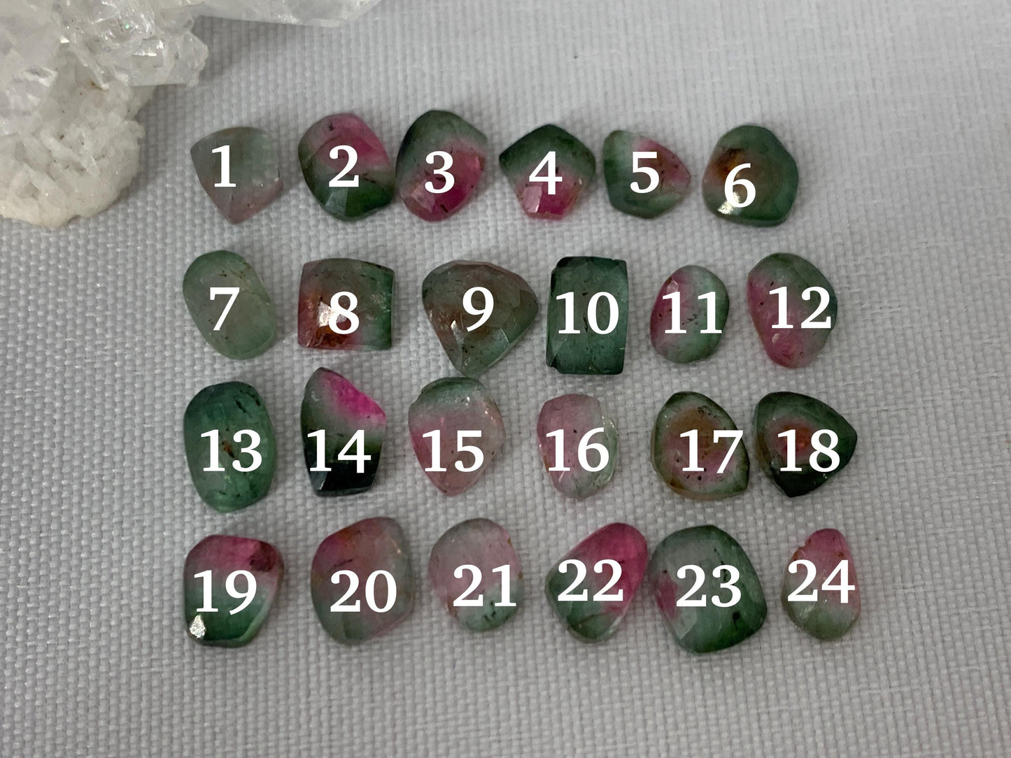 Discounted Faceted Watermelon Tourmaline 5-7mm long cabochon- Second Quality cabochons