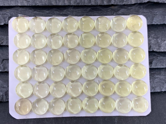 Lemon Quartz round 8mm cabochon - Calibrated cabochons