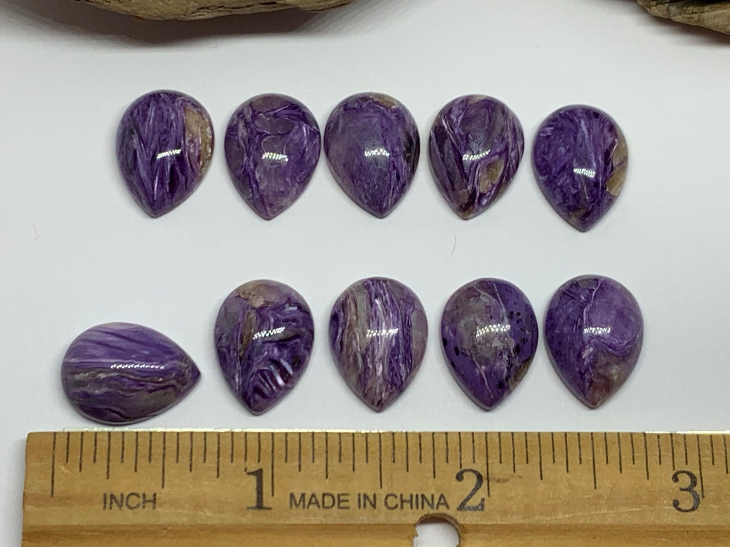 Charoite pear 12x16mm cabochon  - Calibrated cabochons