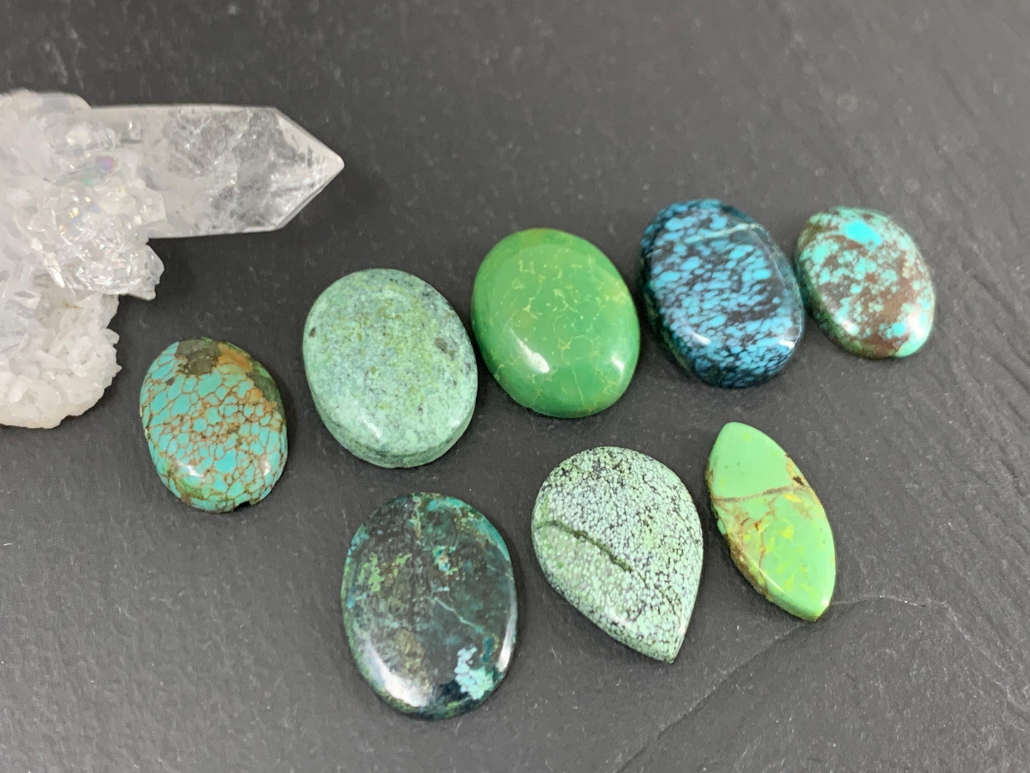 Tibetan Turquoise 14-16mm long cabochon