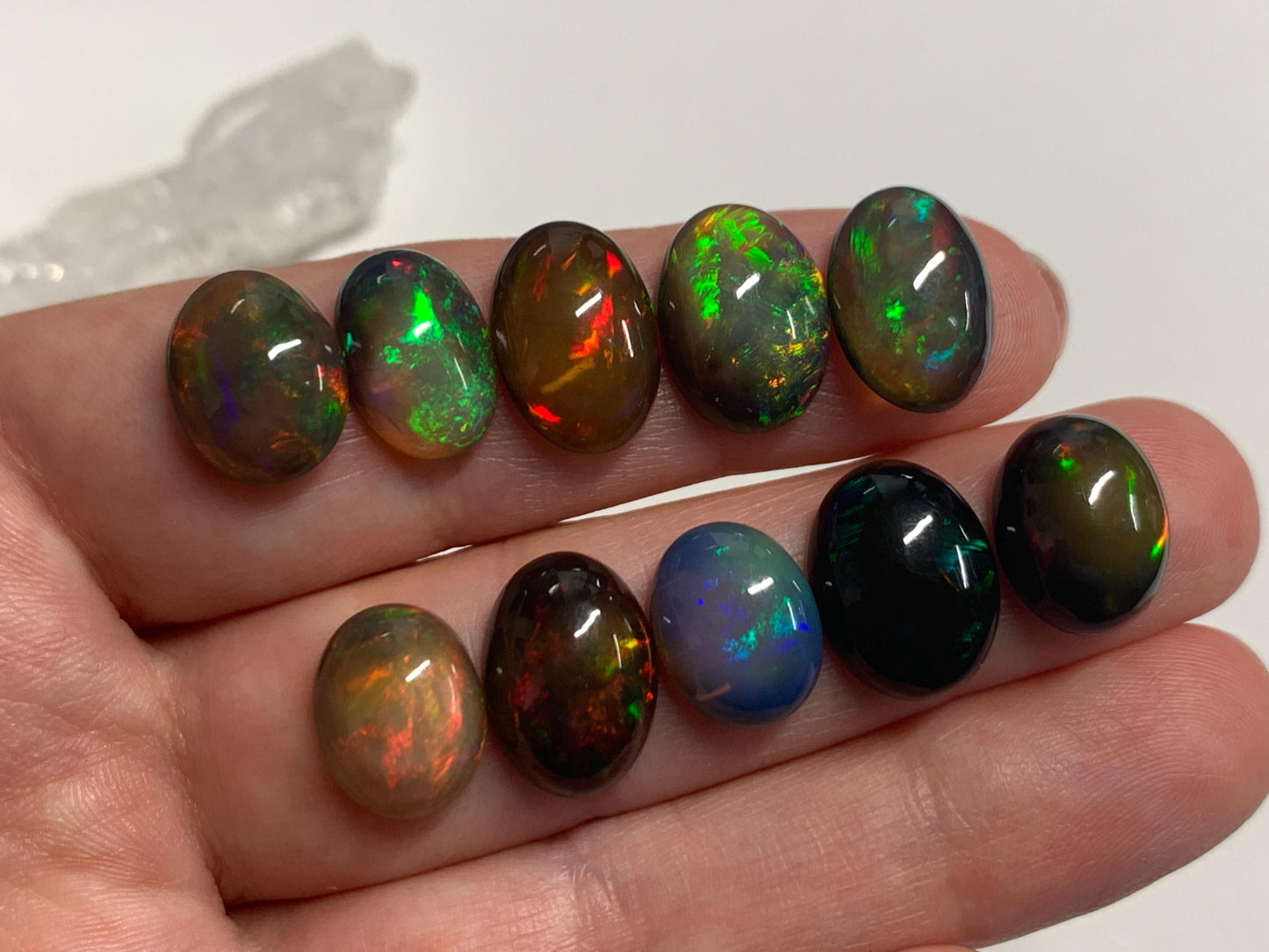 Natural Black  Ethiopian Opal 12-14mm long cabochon/ Select your cabochon