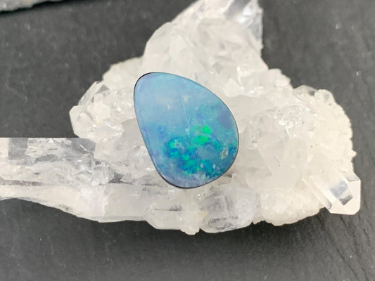 Australian Opal doublet 10x13x4mm cabochon