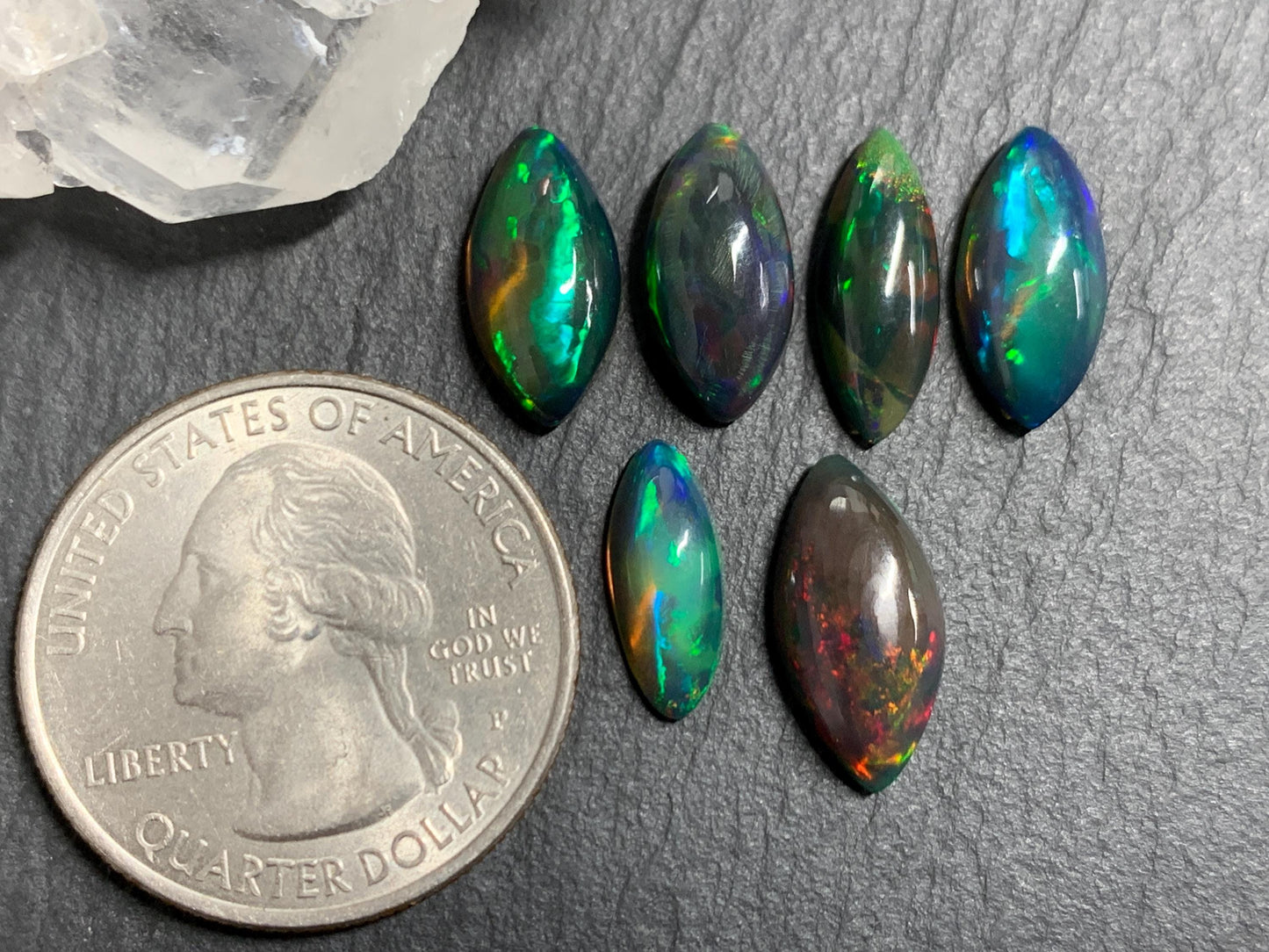 Natural Ethiopian Black Opal 12-15mm long cabochon/ Select your cabochon