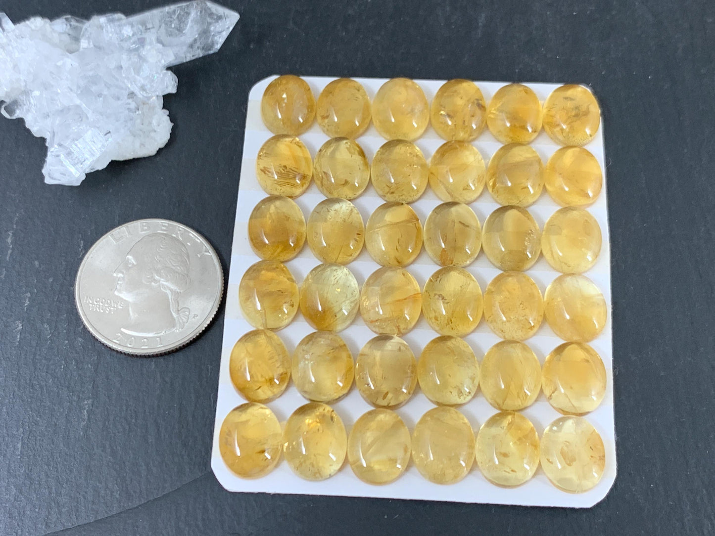 Citrine oval 10x12mm cabochon - Calibrated cabochons