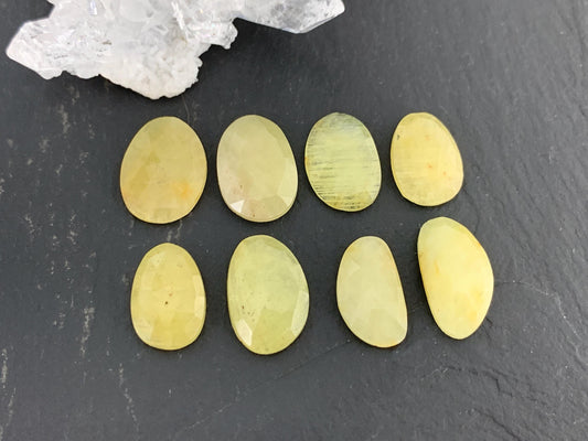 Faceted Yellow Sapphire 11x15x2.5mm cabochon