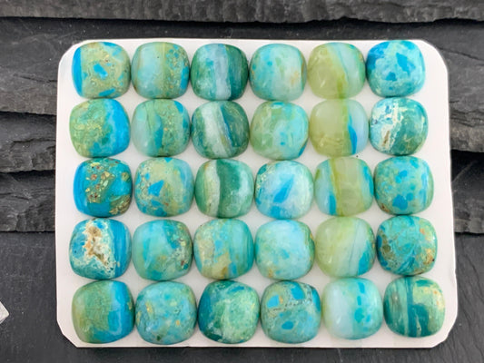 Opaline square 12mm cabochon - Calibrated cabochons