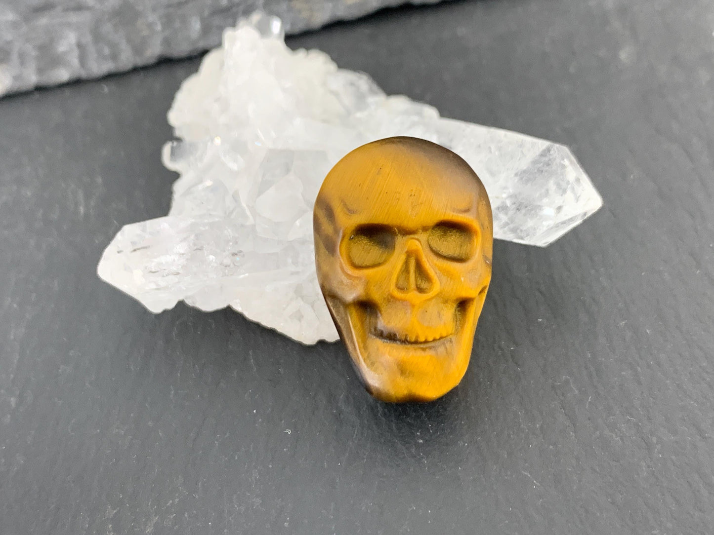 Tiger eye skull 15x22mm cabochon