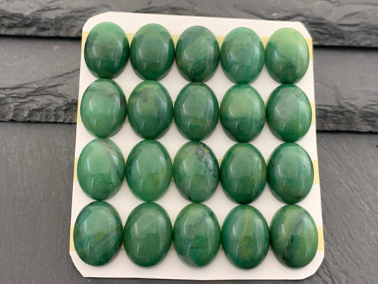 African Jade oval 12x16mm cabochon