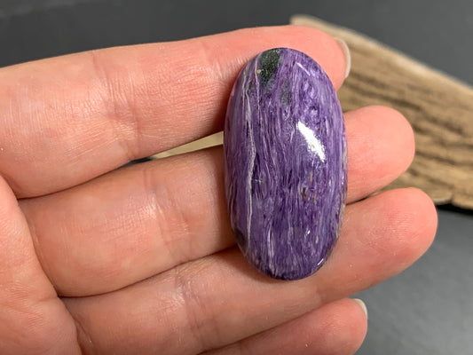 Charoite oval 37x20x7mm cabochon