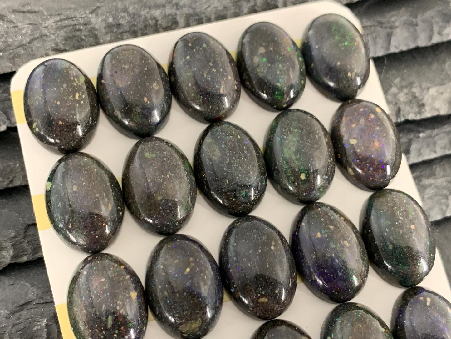 Andamooka Black Opal 13x18mm Cabochon: Oval Matrix Opal
