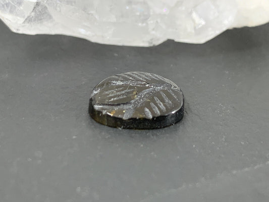 Carved Tourmaline 10x11x25mm cabochon