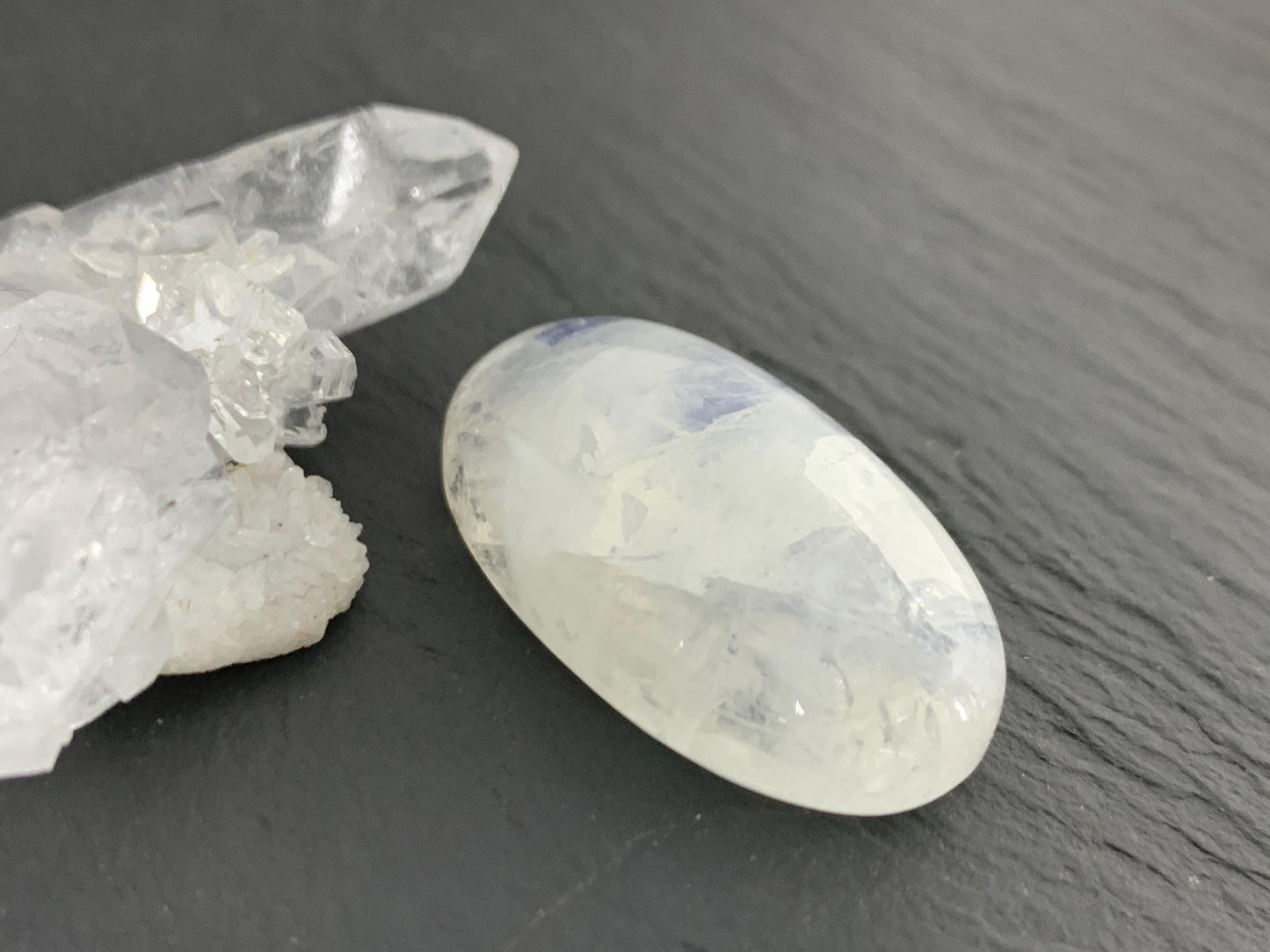 Rainbow Moonstone oval  30x17x9mm cabochon