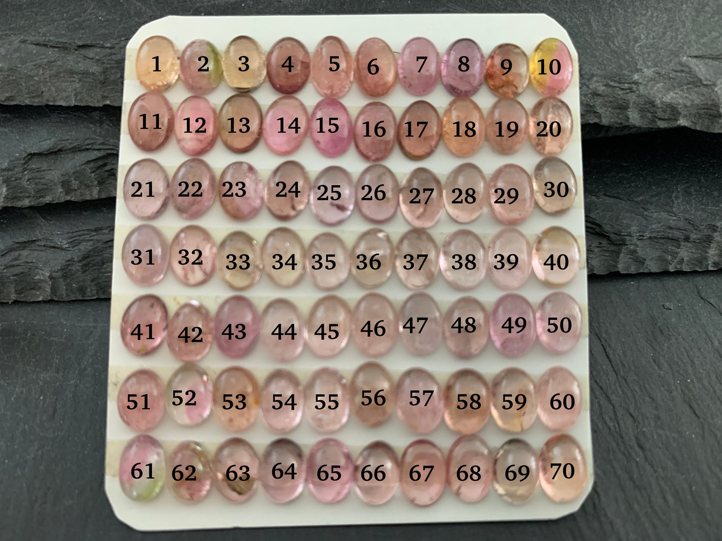 Tourmaline oval 5x7mm cabochon - Calibrated cabochons