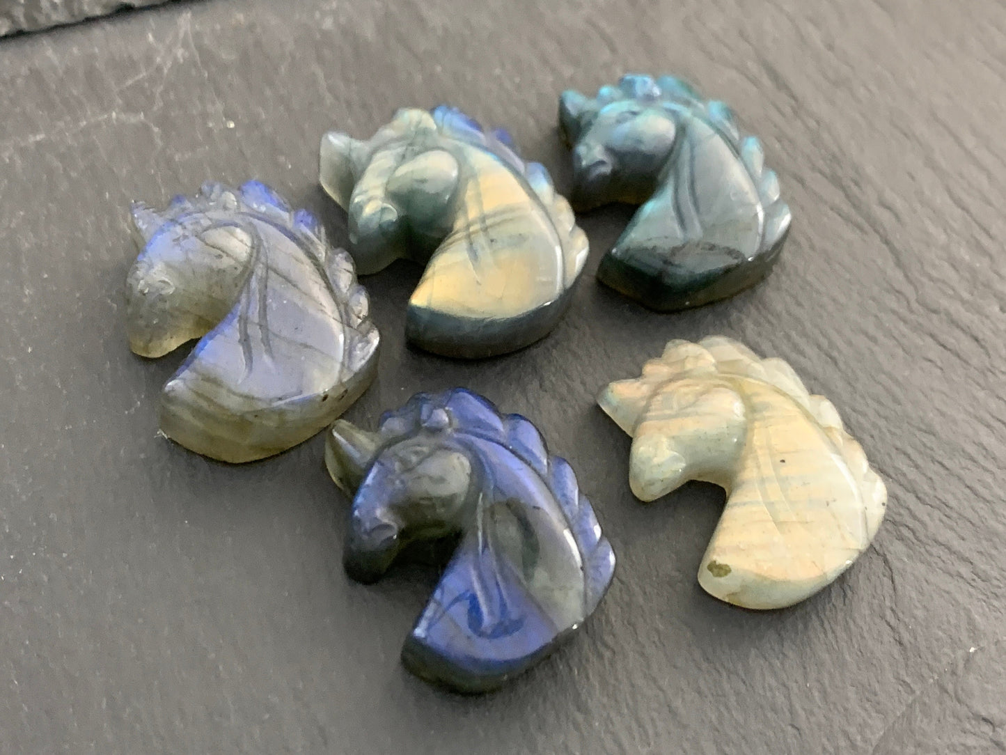 Labradorite Unicorn 18x24mm Cabochon - Labradorite carving