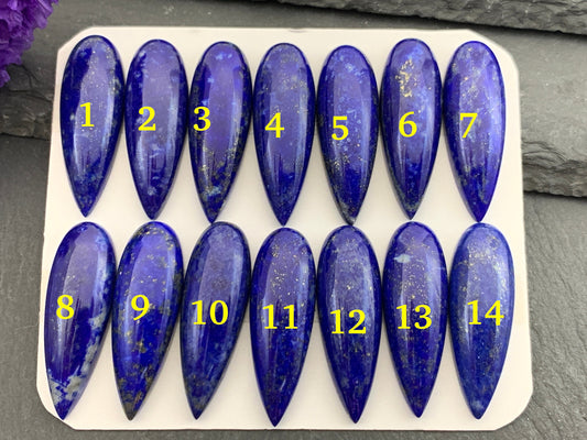 Lapis Lazuli pear 10x30mm cabochon - Calibrated cabochons