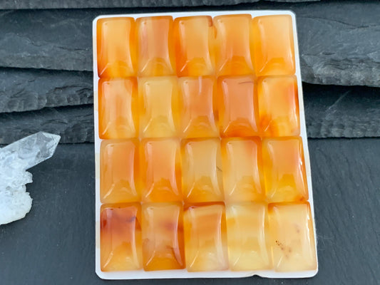 Carnelian rectangle 13x20mm cabochon - Calibrated cabochons