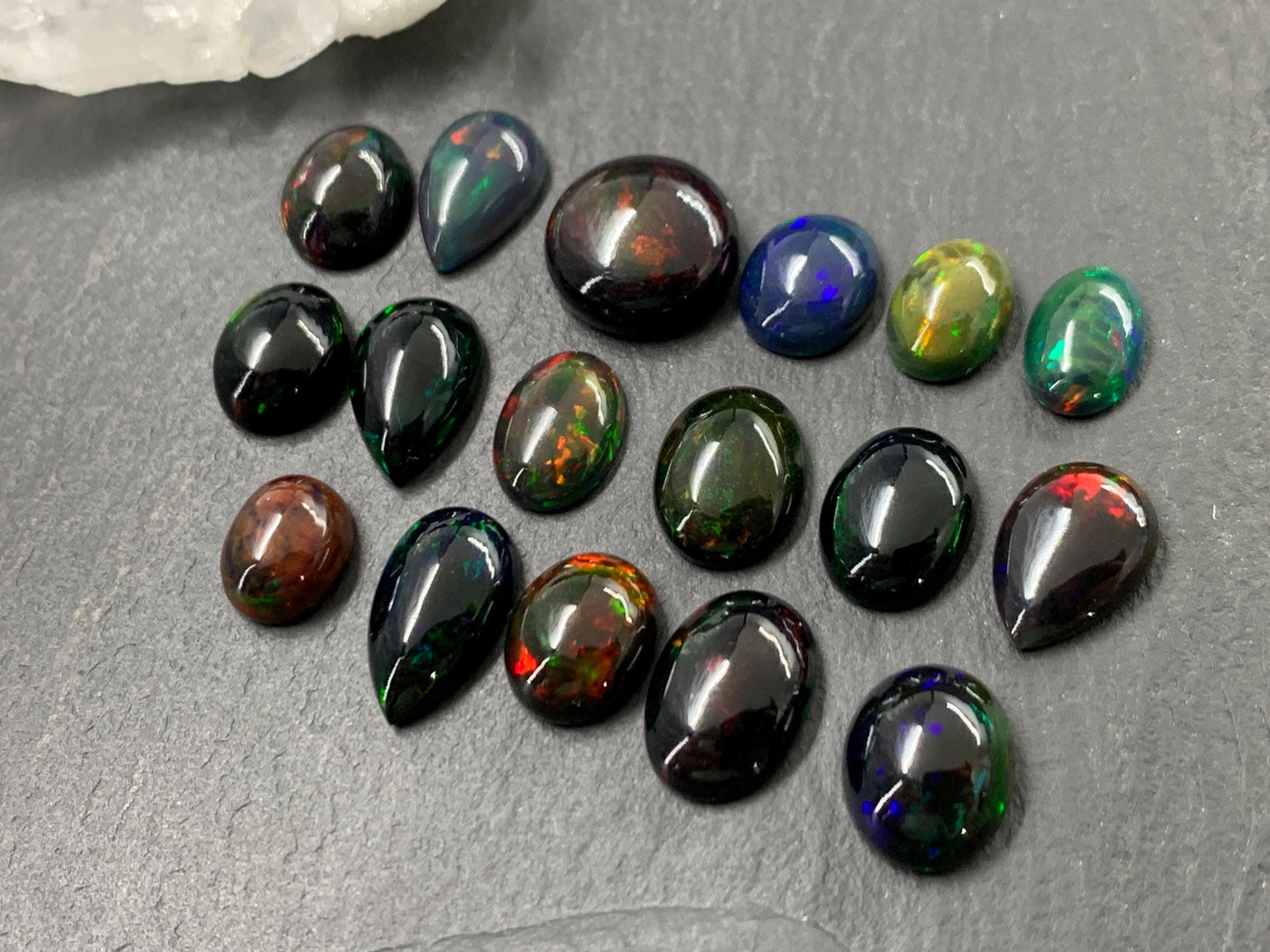 Ethiopian Black Opal Cabochon: Oval, Pear, Round Gemstone