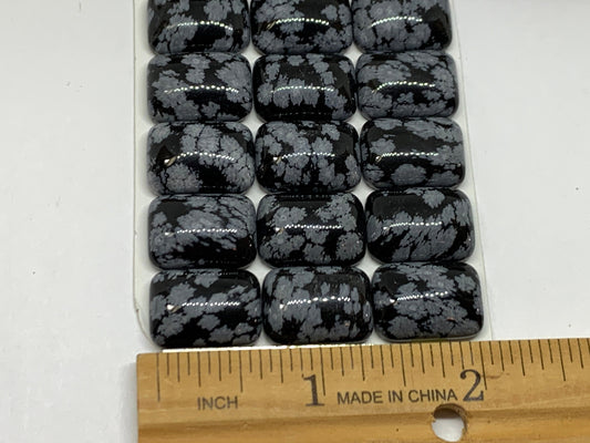 Snowflake obsidian 13x18mm cabochon - Calibrated cabochons