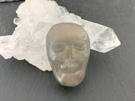 Labradorite Skull Cabochon 14x20mm, Labradorite Skull, Natural Gemstone, Halloween Jewelry, Handcrafted Accessory