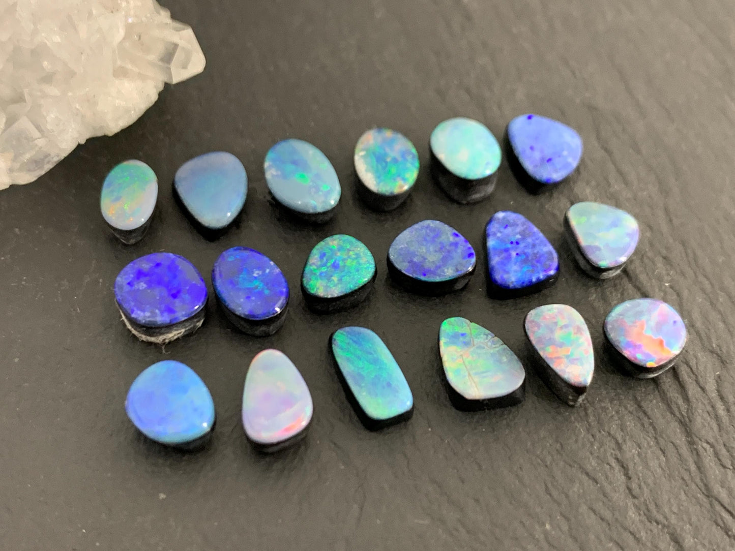 Australian Opal Doublet 6-8mm long cabochon - Select your piece