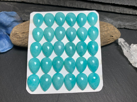 Amazonite Pear 10x14mm cabochon - Calibrated cabochons