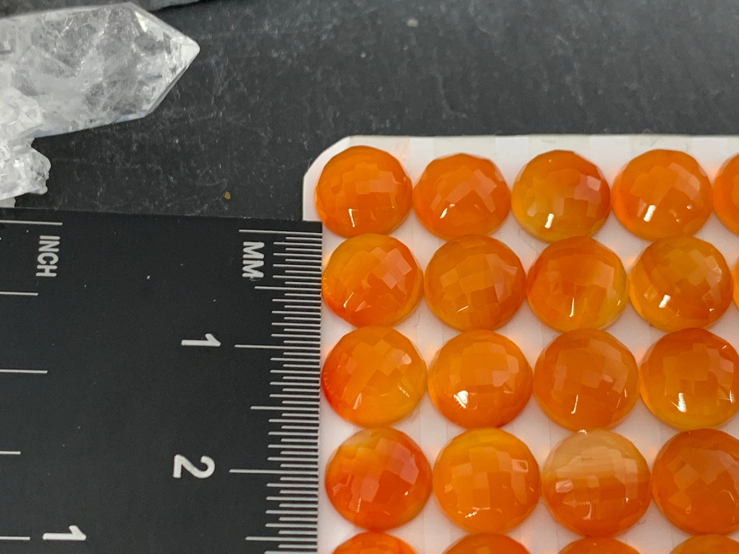 Faceted Carnelian round 8mm Cabochon