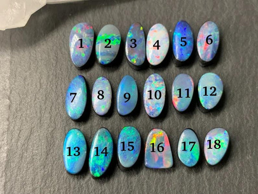 Australian Opal doublet 8-10mm long cabochon