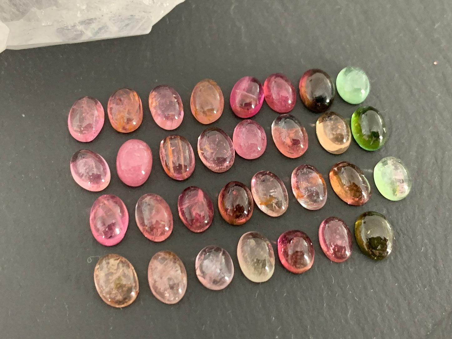 Tourmaline oval 6-7mm long cabochon