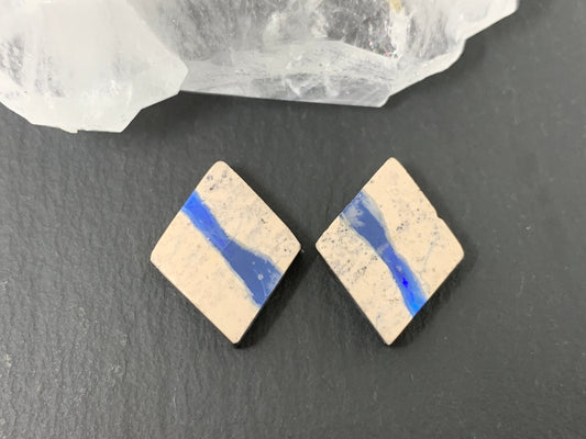Australian Opal doublet 14x18x3.5mm pair of cabochons
