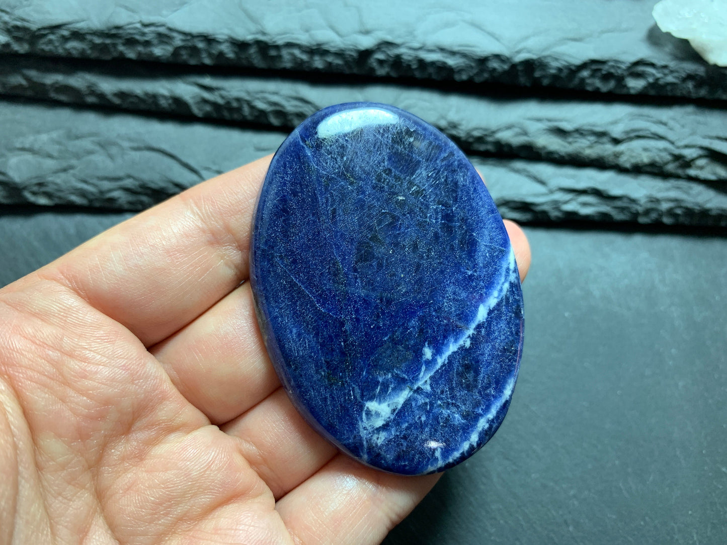 Large Sodalite cabochon 64x45x7mm
