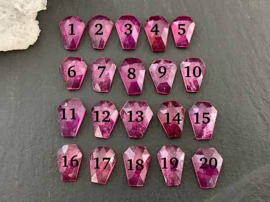 Faceted Thailand Pink Sapphire coffin 9-10mm long cabochon- Select Your cabochon