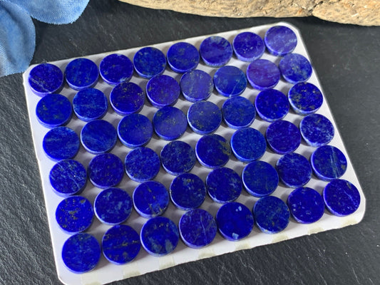Flat Lapis Lazuli round 8mm cabochon - calibrated cabochons
